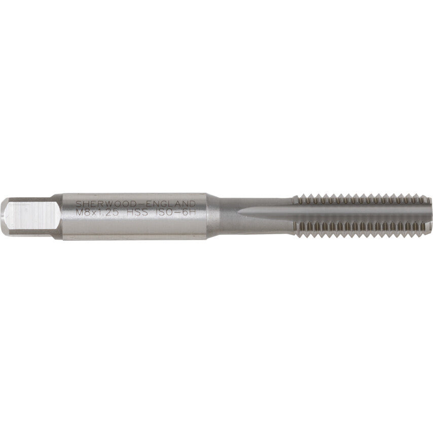 Plug Tap, 8mm x 1.25mm, Straight Flute, Metric Coarse, High Speed Steel, Bright