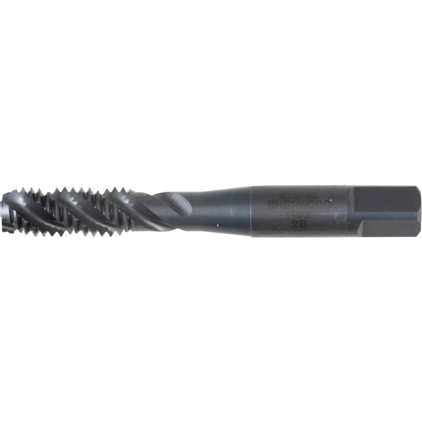 Machine Tap, 3/8in. x 16 UNC, UNC, Spiral Flute, High Speed Steel, Steam Tempered