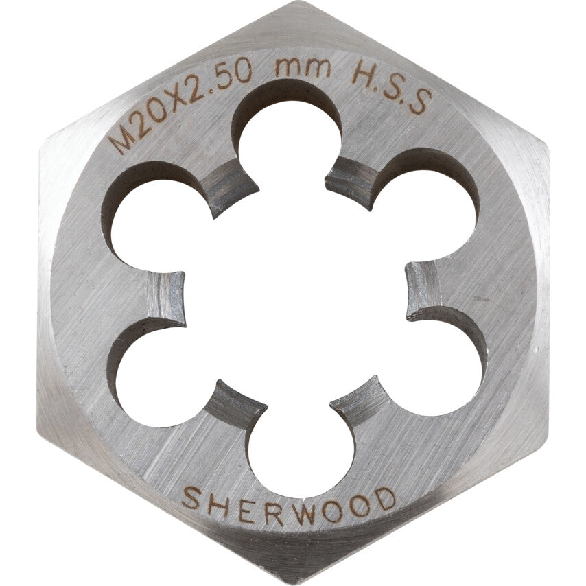 Die Nut, M20 x 2.5 x 2.50, Metric Coarse, High Speed Steel, Right Hand