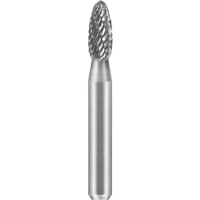 FLAME, 3MM DIA, 3MM SHANK, DOUBLE CUT / CUT 6