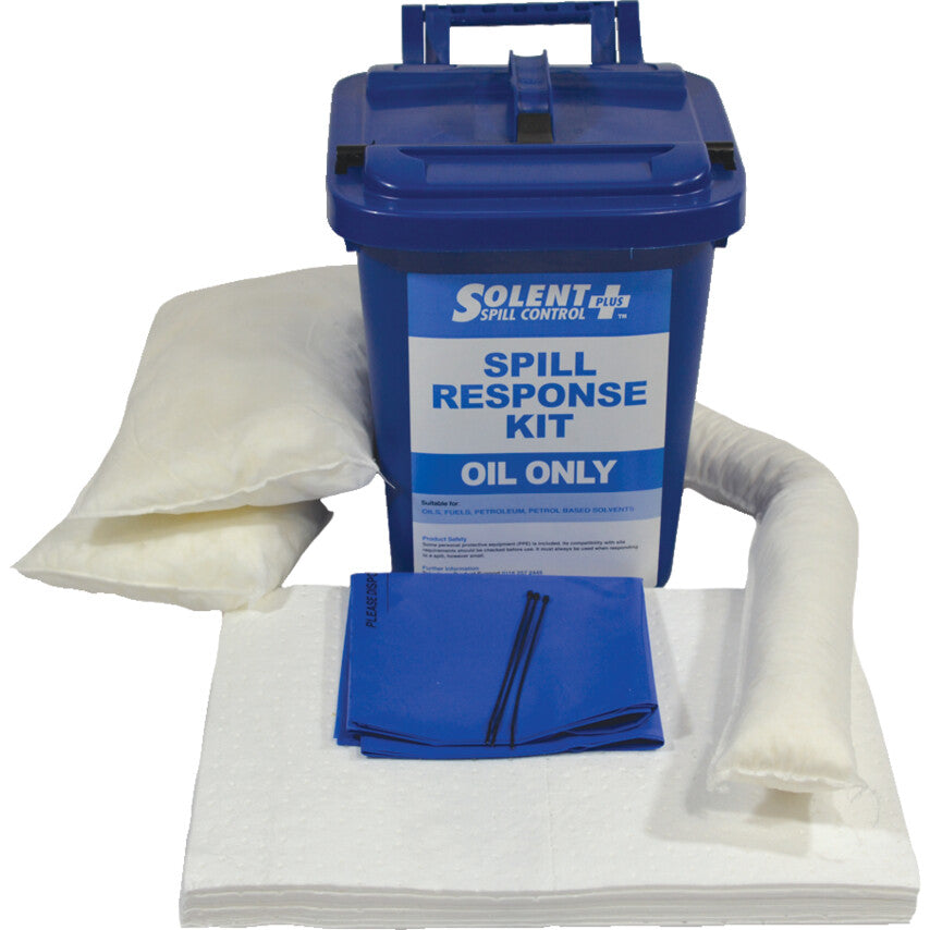 Oil Spill Kit, 25L Absorbent Capacity Per Kit, 43 x 26 x 27cm, Bin