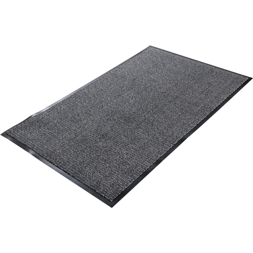 0.9m x 1.5m Steel & Black Entrance Mat
