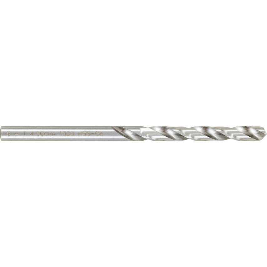 Jobber Drill, 4.5mm, Normal Helix, Cobalt High Speed Steel, Bright