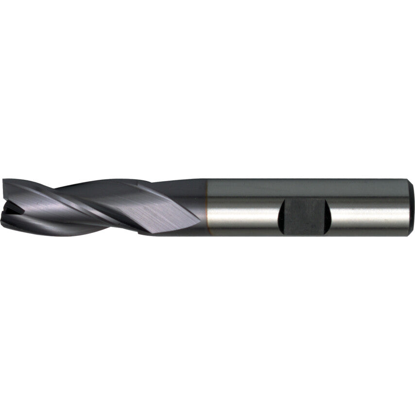 6, Regular, Slot Drill, 12mm, 3fl, Weldon Flat Shank, Cobalt High Speed Steel, TiCN
