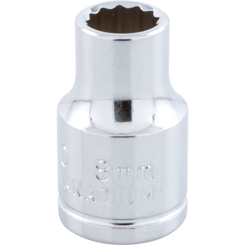 3/8in. Drive, Standard Bi-Hexagon Socket, 8mm, Metric, Polished Finish
