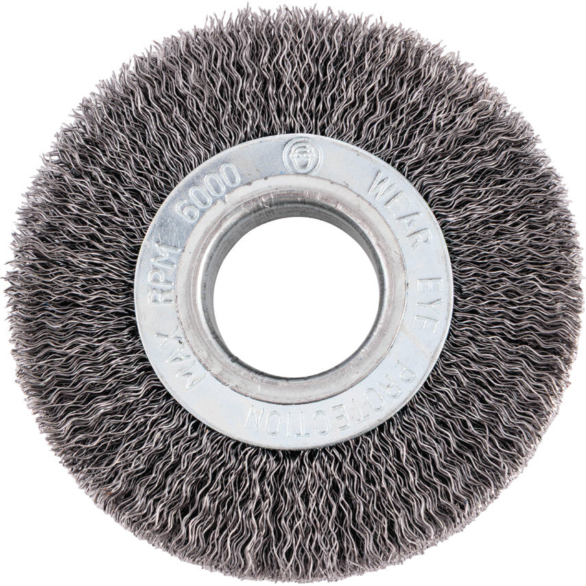 Industrial Rotary Wire Brush - Crimped - 30 SWG - 100 x 20 x 30mm