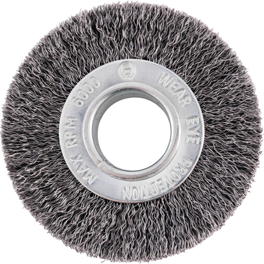 Industrial Rotary Wire Brush - Crimped - 30 SWG - 100 x 28 x 30mm