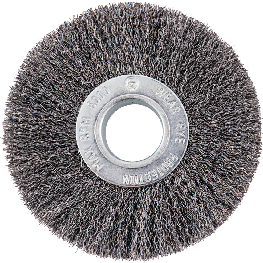 Industrial Rotary Wire Brush - Crimped - 30 SWG - 125 x 30 x 30mm