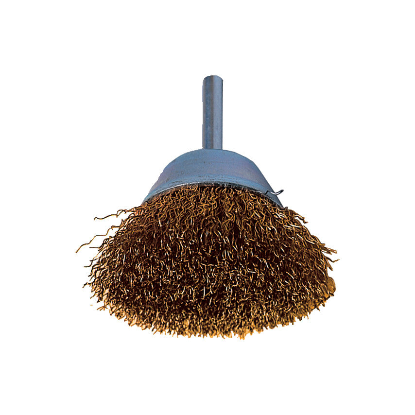 30SWG Shaft Mounted Brass Coated Cup Brush 50 x 10mm