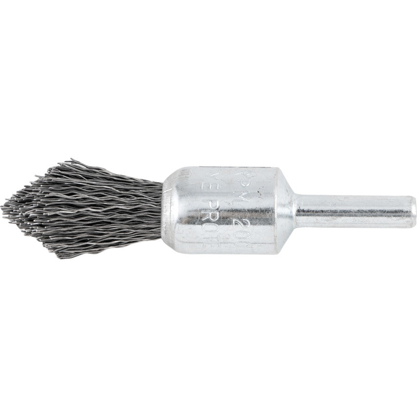 17mm Crimped Wire, Pointed End De-carbonising Brush - 30SWG