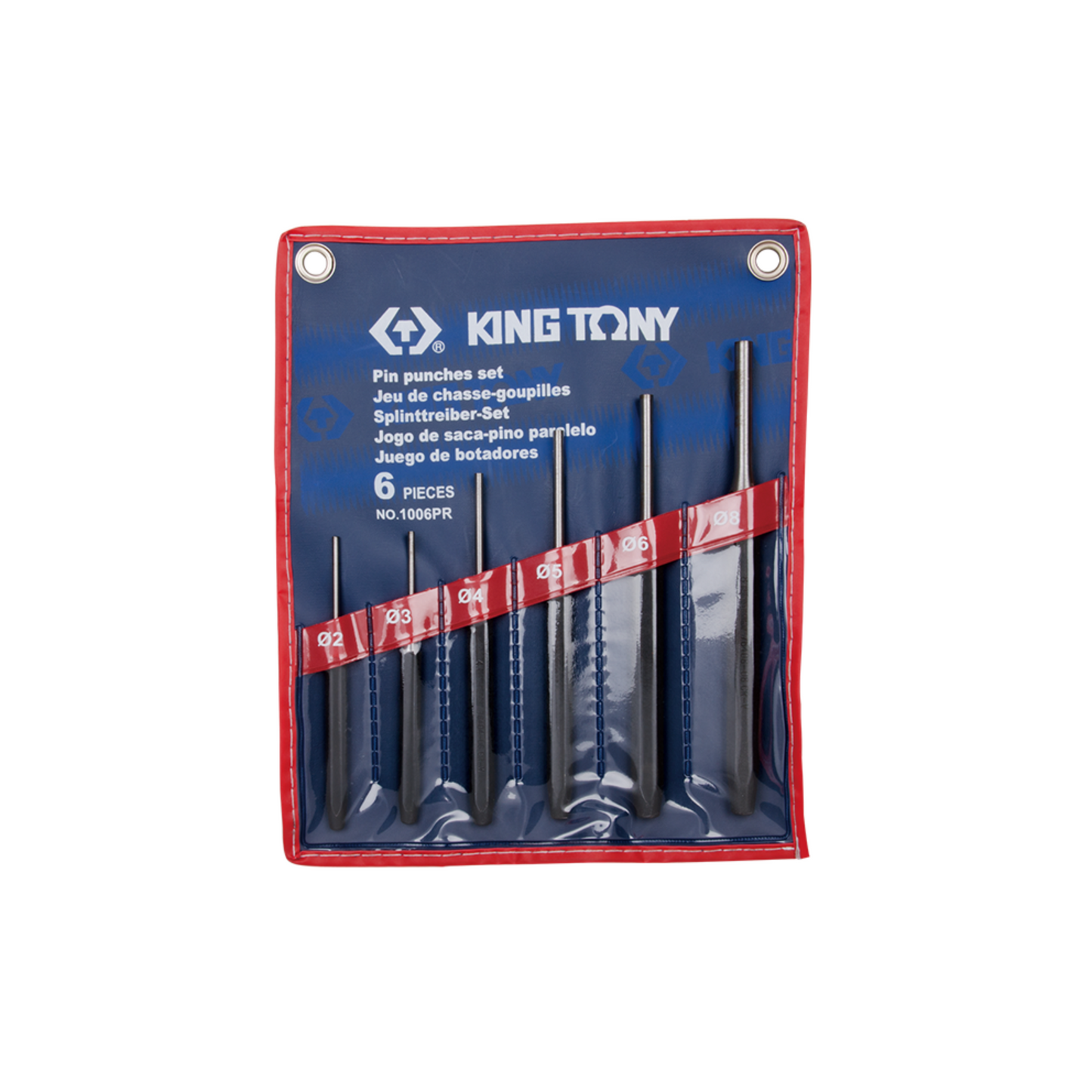 Punch Set Pin  6 Pce King Tony (2/3/4/5/6/8mm)