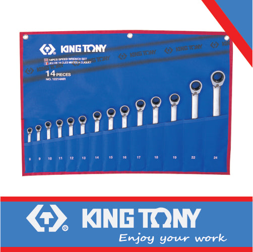 King Tony 8mm - 24mm Ratchet Spanner Set 14 Piece