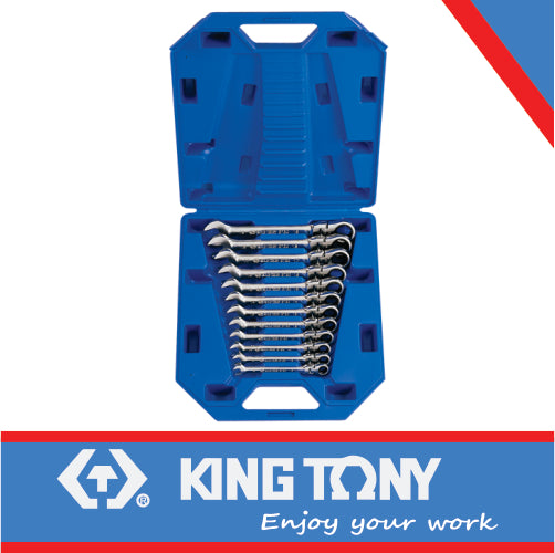 King Tony 8mm - 19mm Ratchet Flex Spanner Set 12 Piece