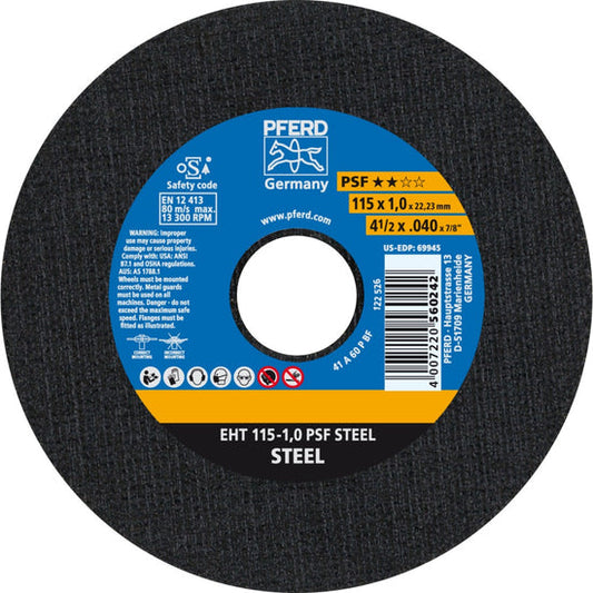 PFERD 115mm (4.5") Steel Cutting Disc - 1mm Pack of 5