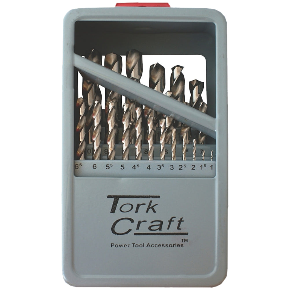 Tork Craft 25-Piece HSS Ground Bright Finish Drill Bit Set