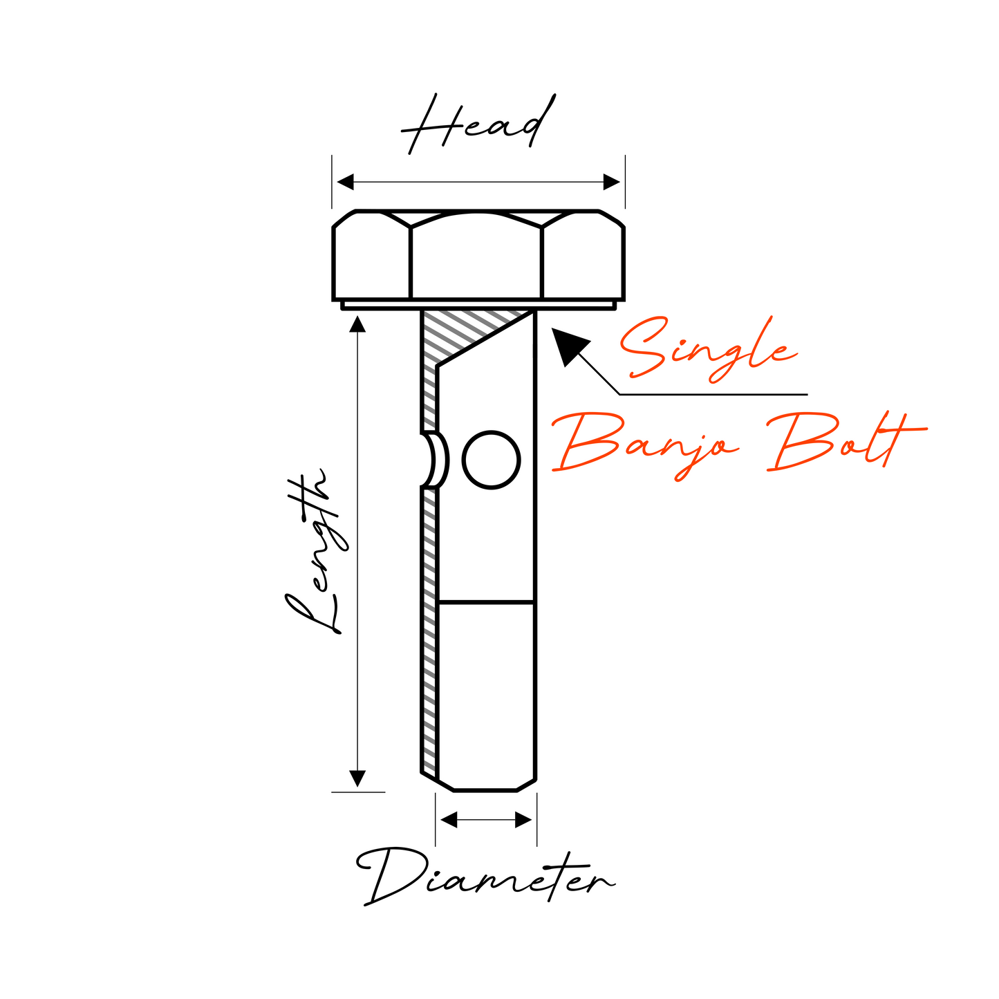 1/8" BSP Single Banjo Bolt