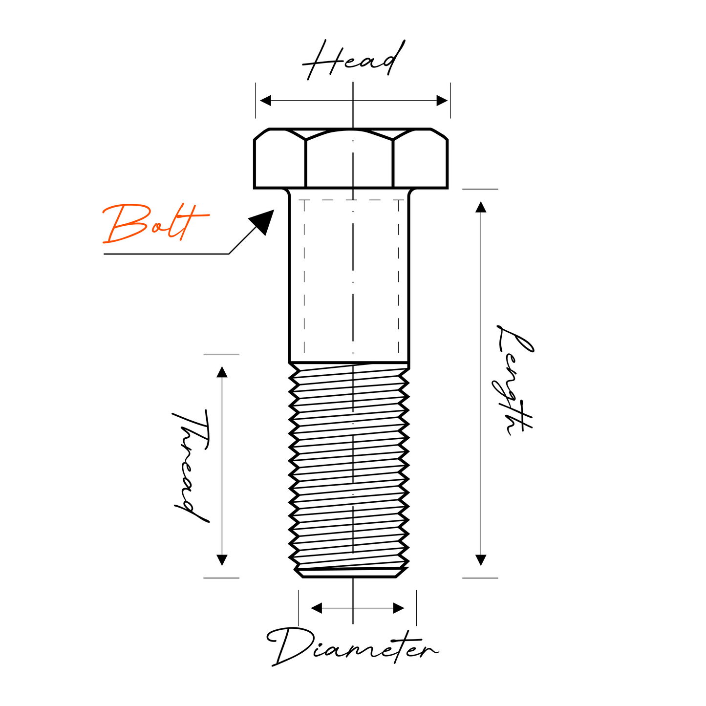 Bolt 08 X 100 Stainless Steel A2