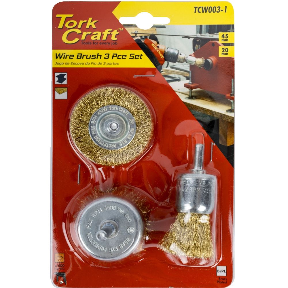 Wire Wheel Set 3pce M6 Shank