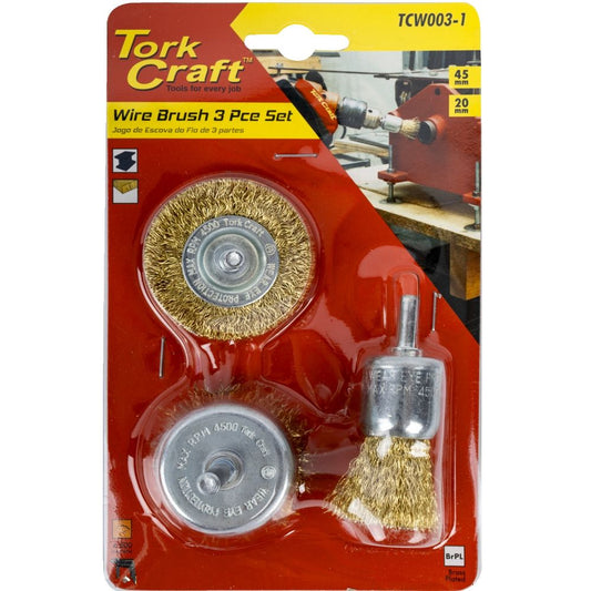 Wire Wheel Set 3pce M6 Shank