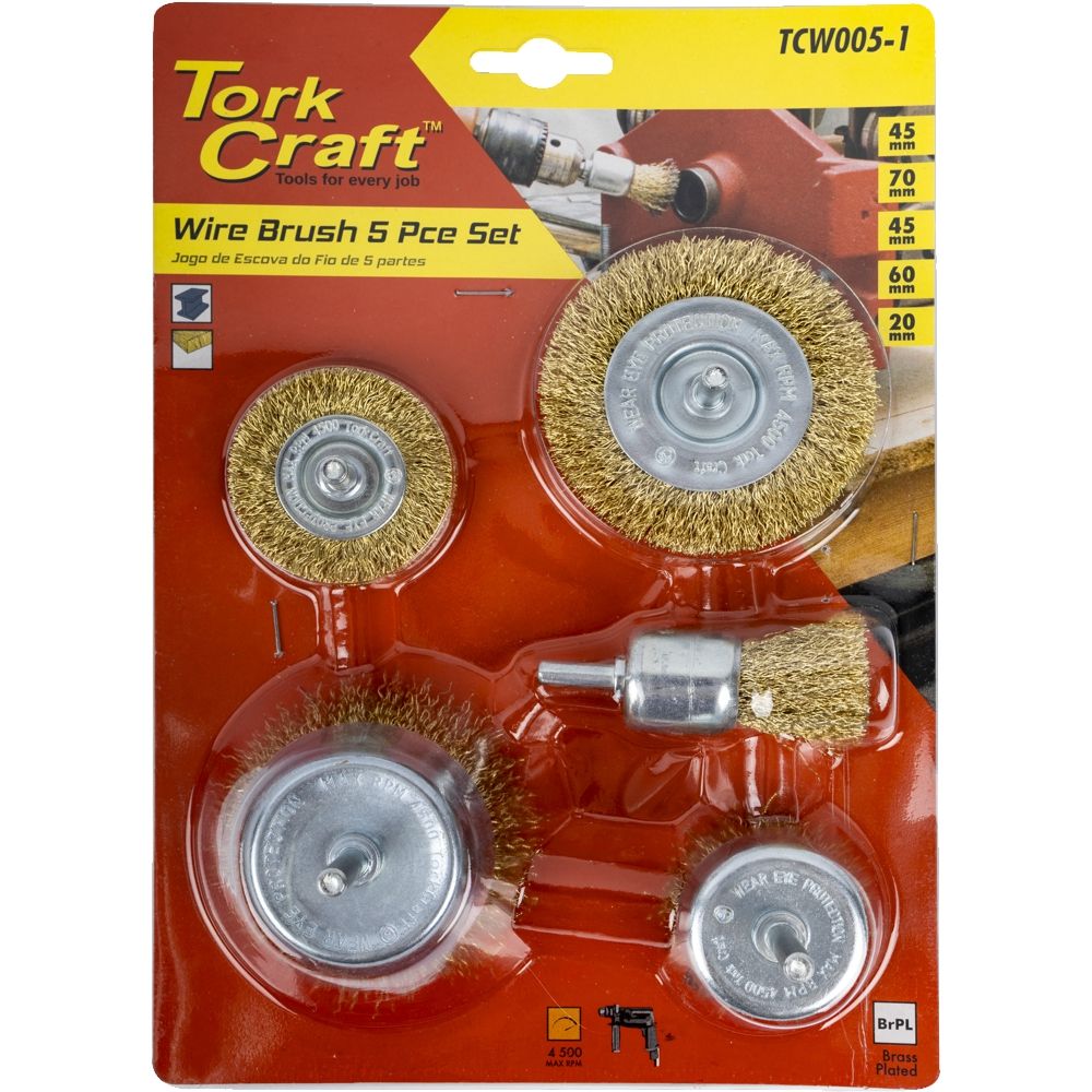 Wire Wheel Set 5pce With Shank
