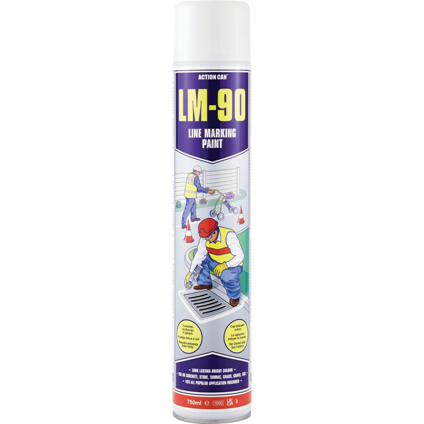 LM-90, Line Marking Spray Paint, White, Aerosol, 750ml