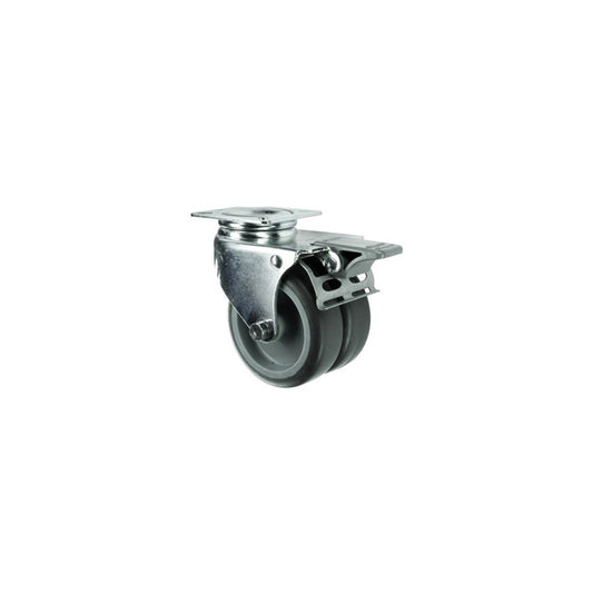 Castor, Twin, Swivel, 75mm, 100kg Load Capacity