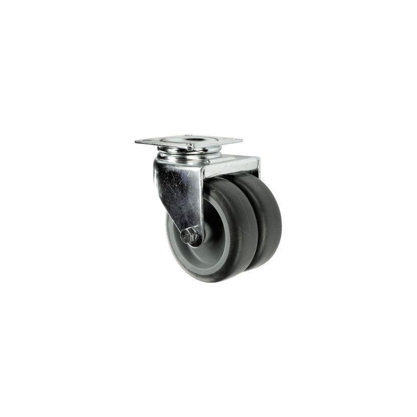 Castor, Twin, Swivel, 75mm, 100kg Load Capacity