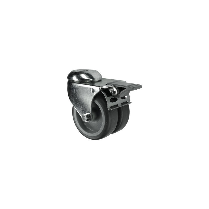 Castor, Twin, Swivel, 75mm, 100kg Load Capacity