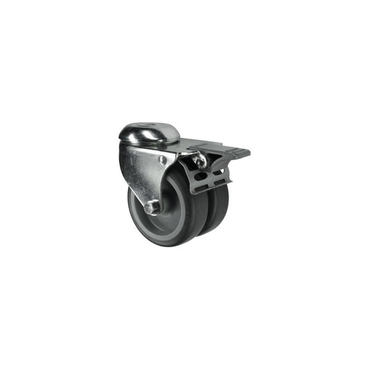 Castor, Twin, Swivel, 75mm, 100kg Load Capacity