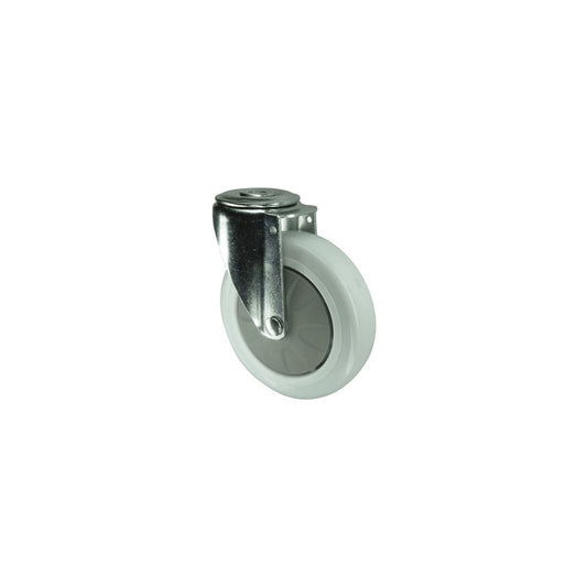 Light Duty/Medium Duty, Castor, 75mm, Unbraked, Swivel, Bolt Hole, Nylon, Grey