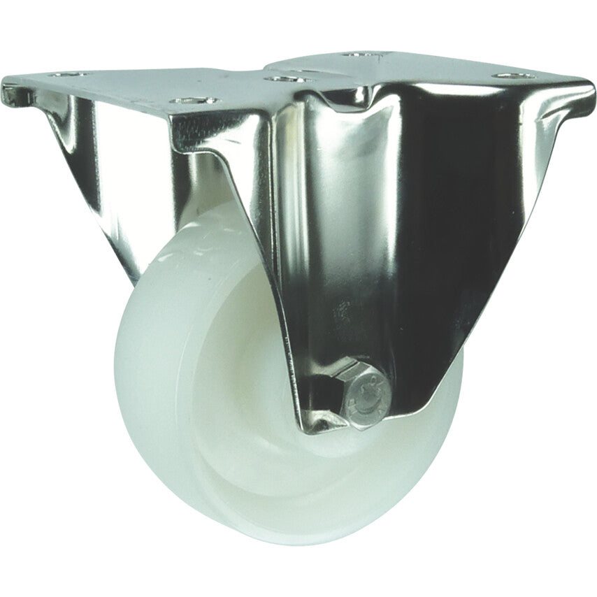 Fixed Top Plate, Unbraked, Castor, 150mm, Nylon, White