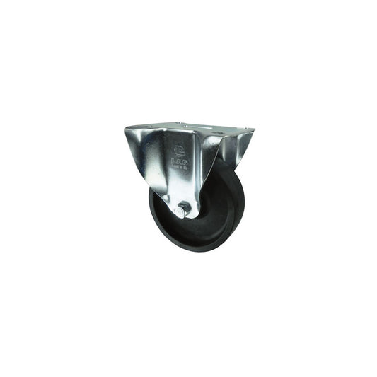 Castor, 100mm, Unbraked, Fixed, Top Plate, Thermoplastic, Black
