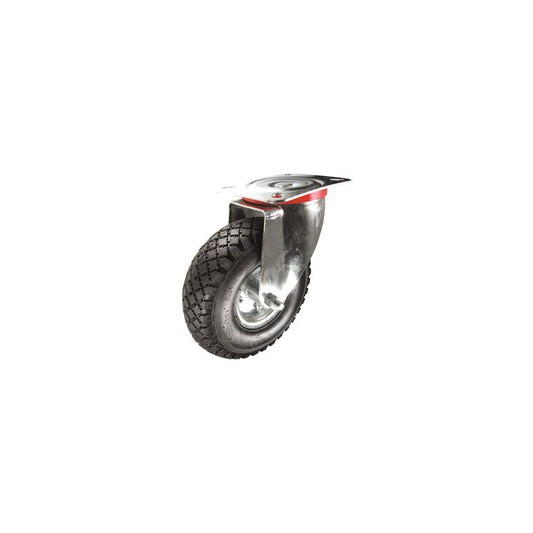 Castor, 260mm, Unbraked, Swivel, Top Plate, Rubber, Black