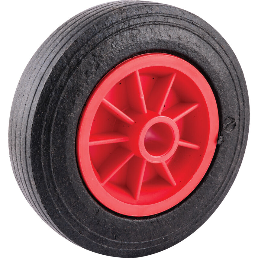 Rubber Wheel, 160mm Wheel, 150kg Capacity, 20mm Bore, Plain Bearing