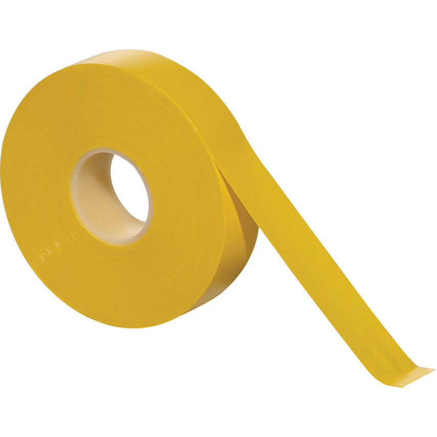 Electrical Tape, PVC, Yellow, 19mm x 33m, Pack of 1