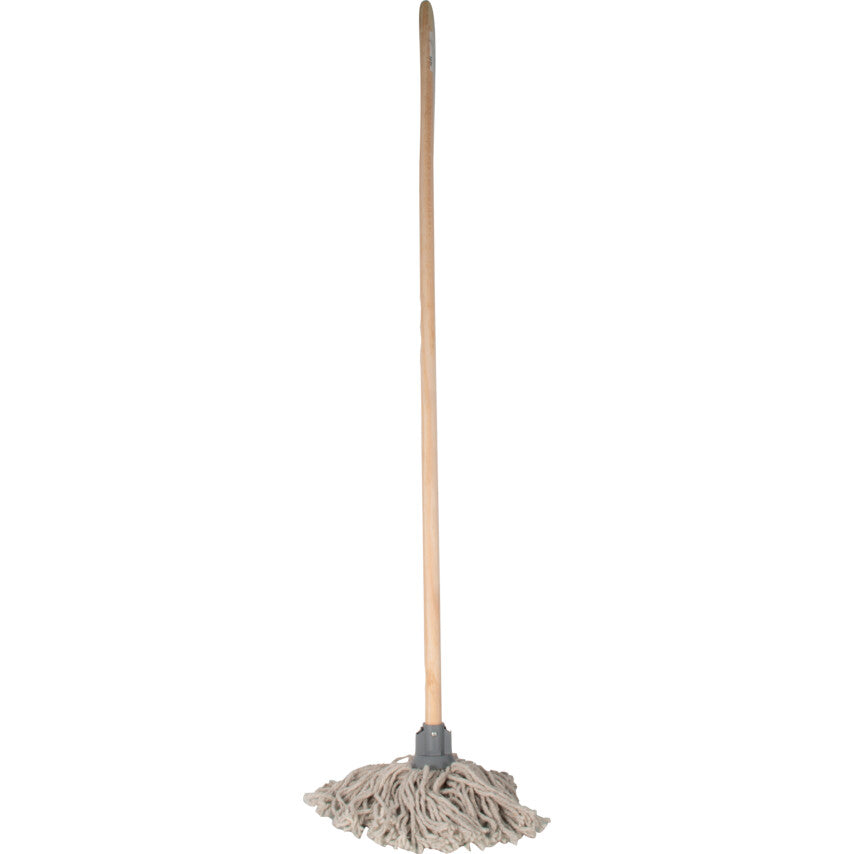 Socket Mop and Handle, Pure Yarn, White, 48in., 200g