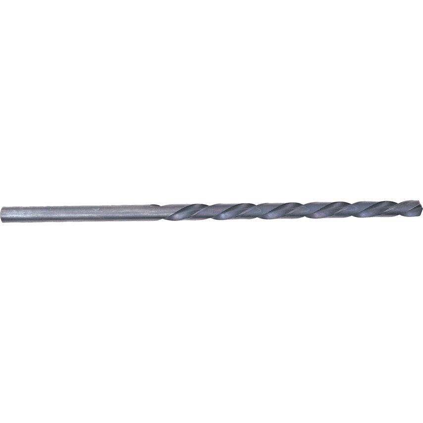 E100, Extra Length, Long Series Drill, 10.5mm, Straight Shank, High Speed Steel, Steam Tempered