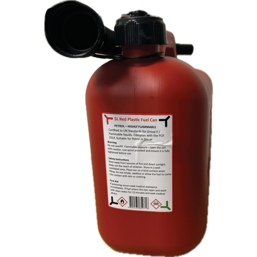 5LITRE PLASTIC RED CAN