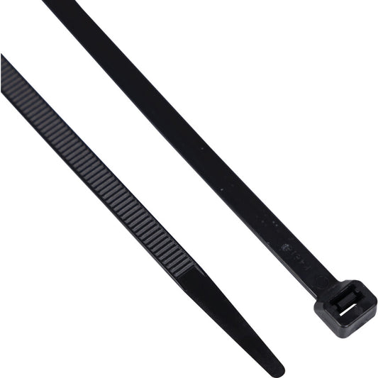 Cable Ties, Black, 7.6x370mm (Pk-100)