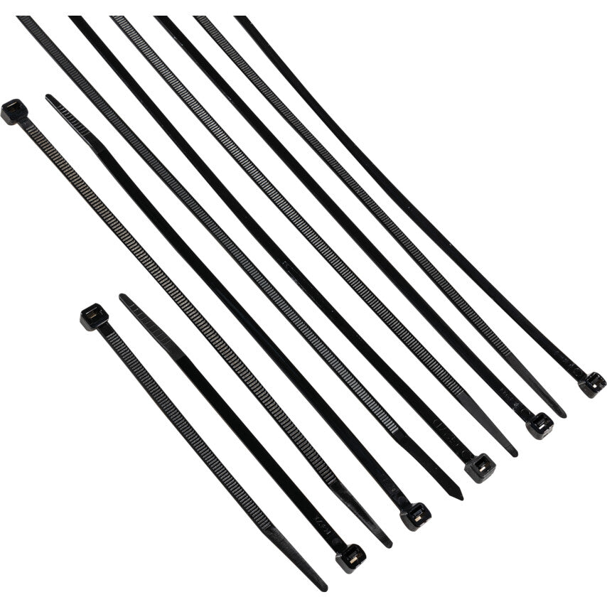Cable Ties, Black, 4.8mm Dia. & Assorted Length (Pk-500)