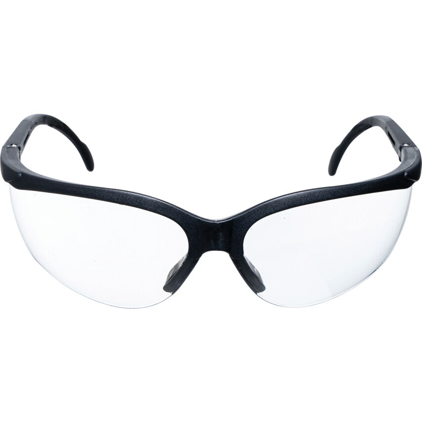 Safety Glasses, Clear Lens, Black Half-Frame, Impact-Resistant/UV-Resistant/High-Temperature Resistant