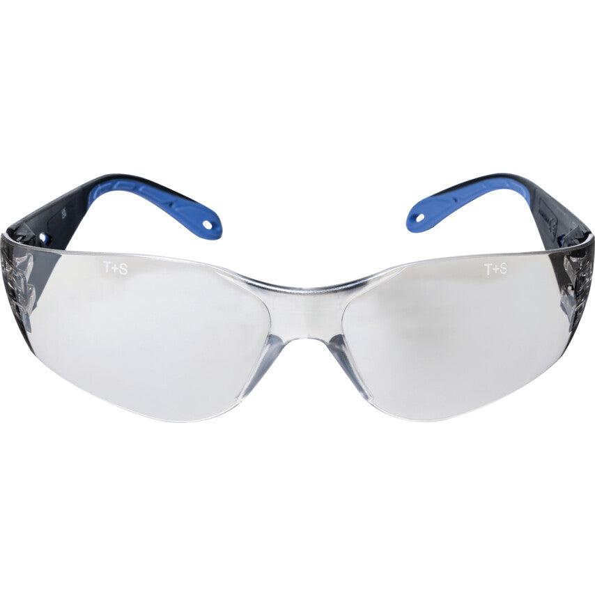 Safety Glasses, Indoor/Outdoor Lens, Frameless, Impact-Resistant/High-Temperature Resistant