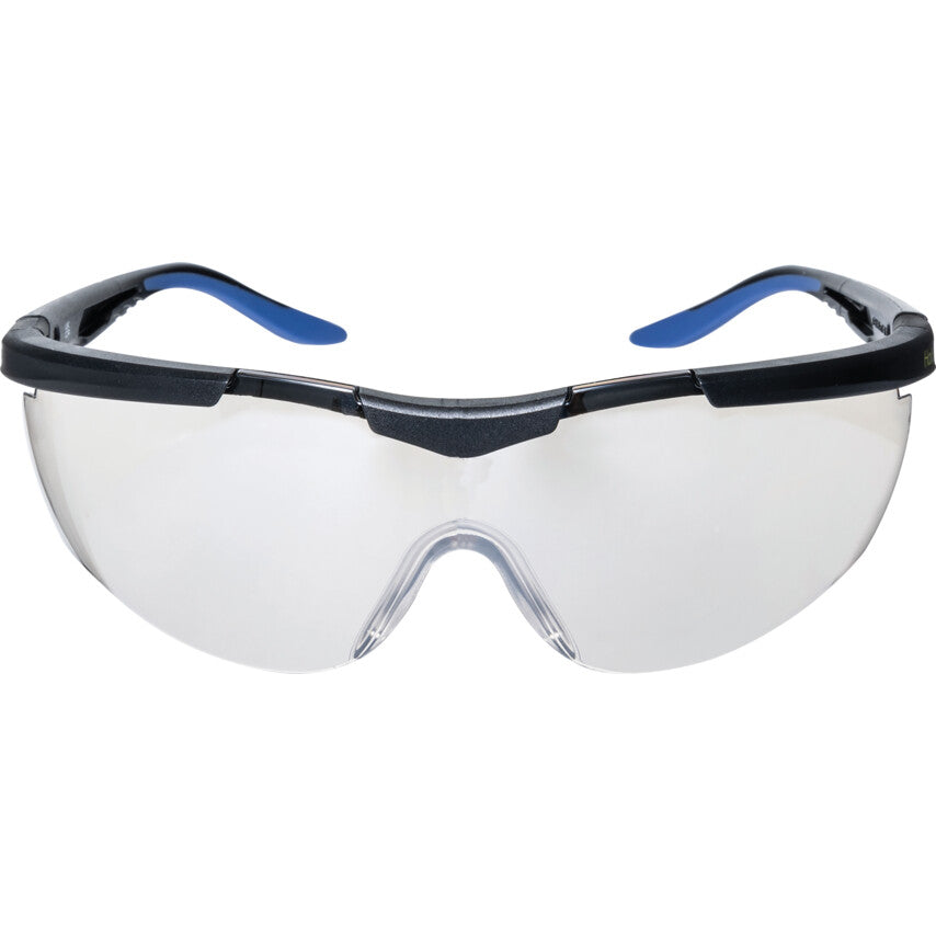 Safety Glasses, Clear Lens, Clear/Black Half-Frame, Impact-Resistant/High-Temperature Resistant