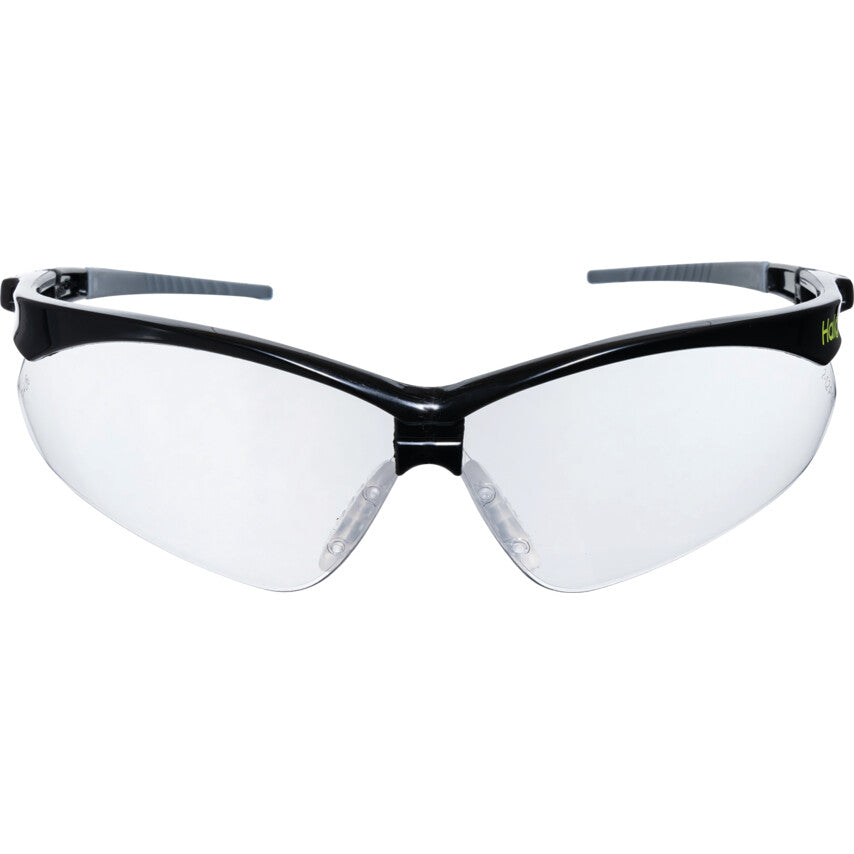 Safety Glasses, Clear Lens, Black Half-Frame