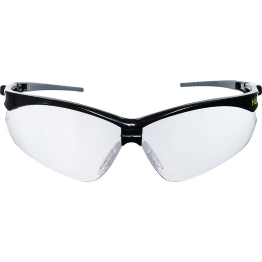 Safety Glasses, Clear Lens, Black Half-Frame