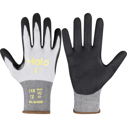 Cut Resistant Gloves, Grey, Nitrile, Palm Coated, Cut F, Size 10
