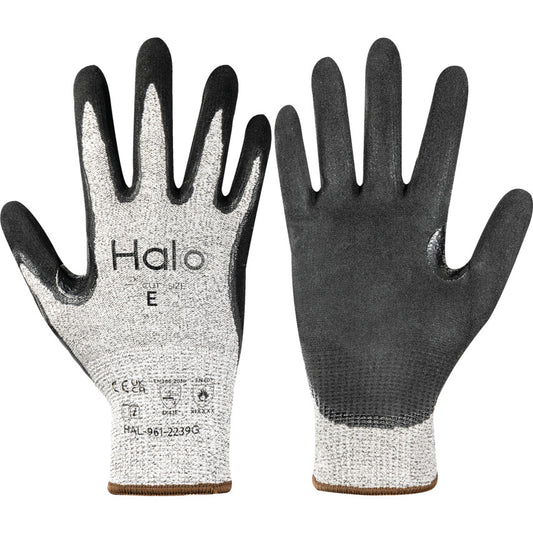 Cut Resistant Gloves, Grey, Nitrile, Palm Coated, Cut E, Size 11