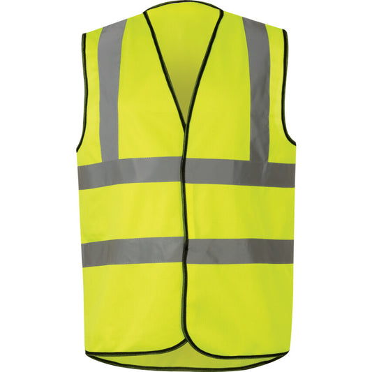Hi-Vis Vest, Yellow, 4XL, Hook & Loop Closure, Polyester