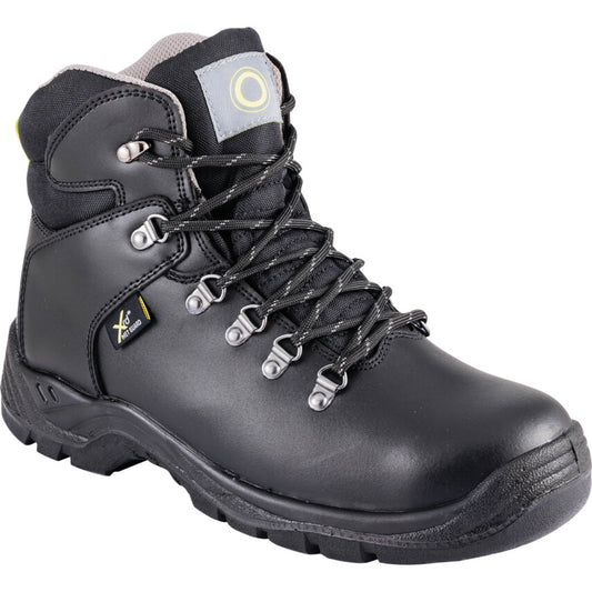 Unisex Metal Safety Boots, Size 15, Black, Leather Upper, Steel Toe Cap, S3, EN ISO 20345:2011