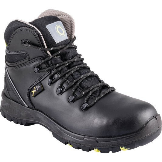 Women's Composite Safety Boots, Size 6, Black, Leather Upper, Composite Toe Cap, S3, EN ISO 20345:2011